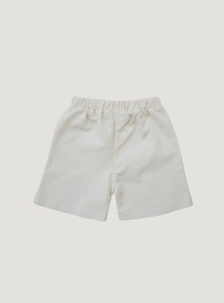 Cream Fig Detail Jersey Shorts