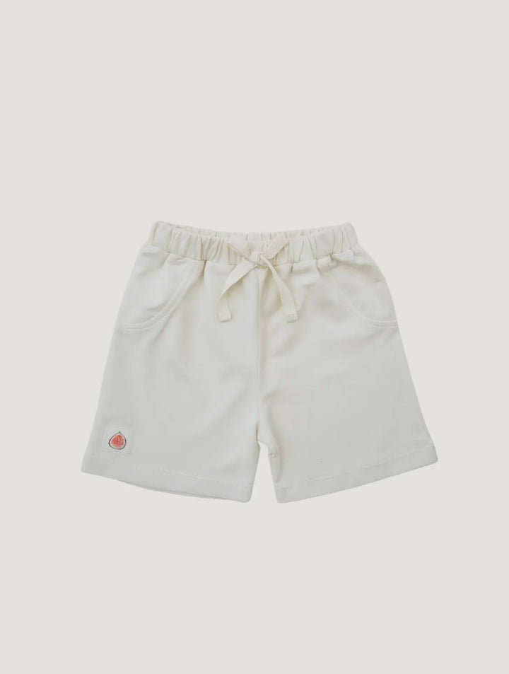 Cream Fig Detail Jersey Shorts
