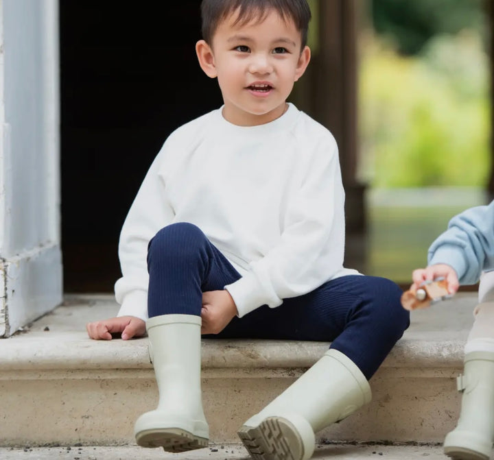 Navy Ribbed Leggings
