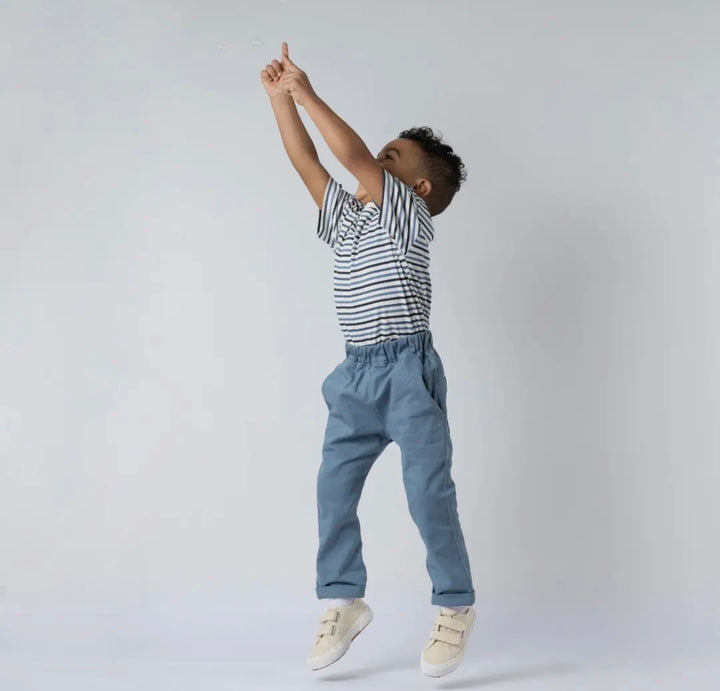 Navy Blue Striped T Shirt