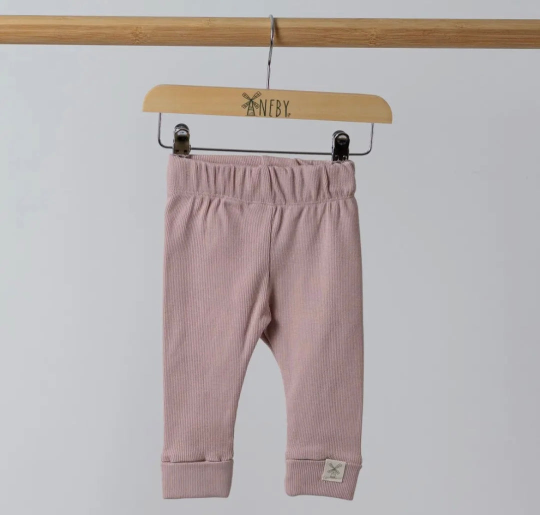 Dusty Pink Rolled Cuff Leggings