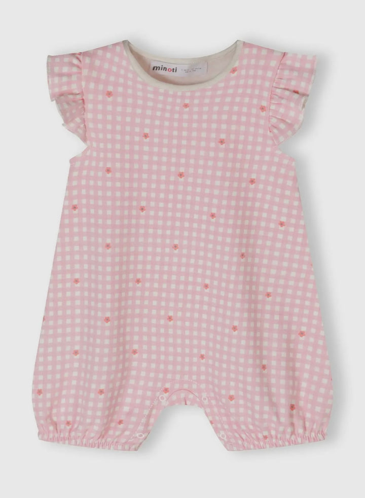 Pink Frill Sleeve Romper