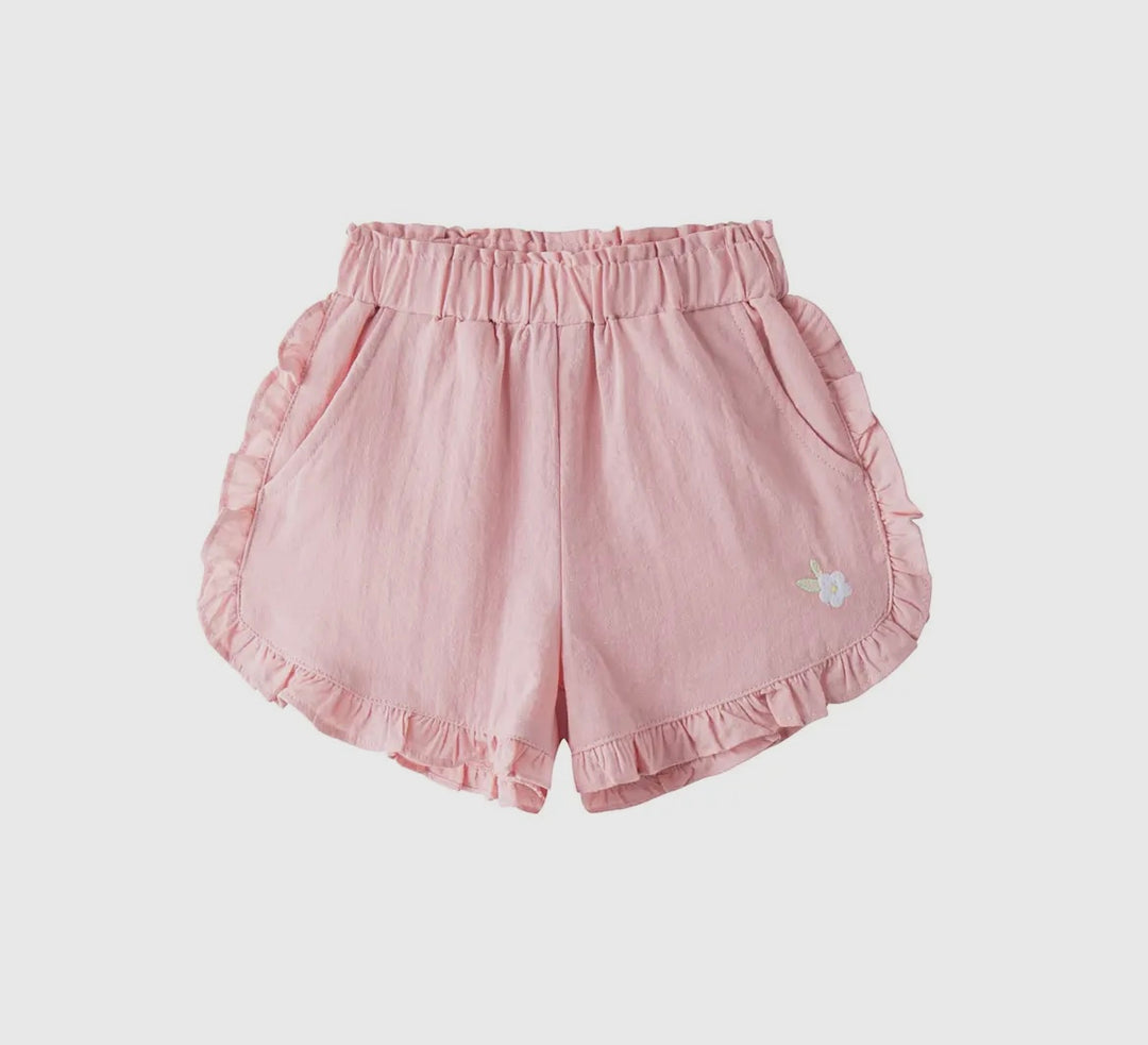 Pink Flower Detail Shorts