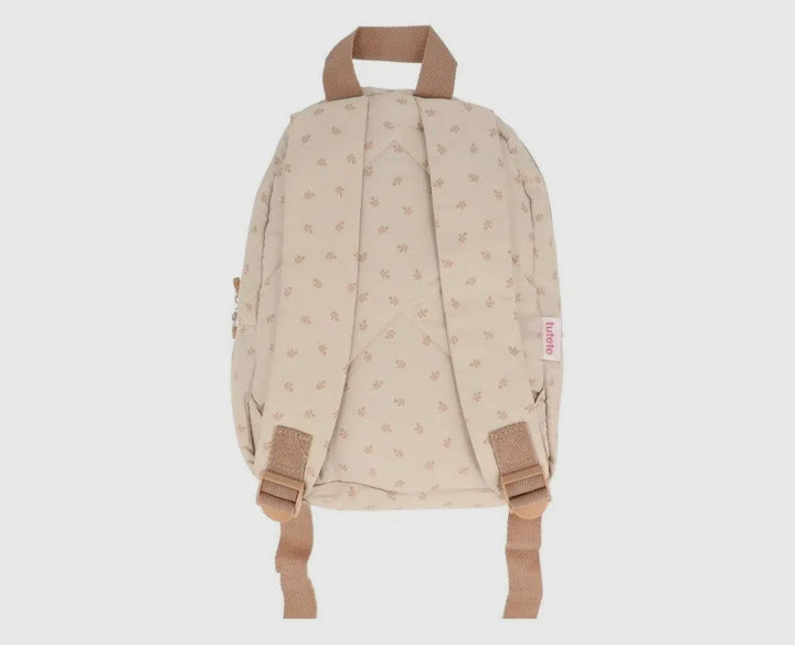 Beige Padded leaves backpack