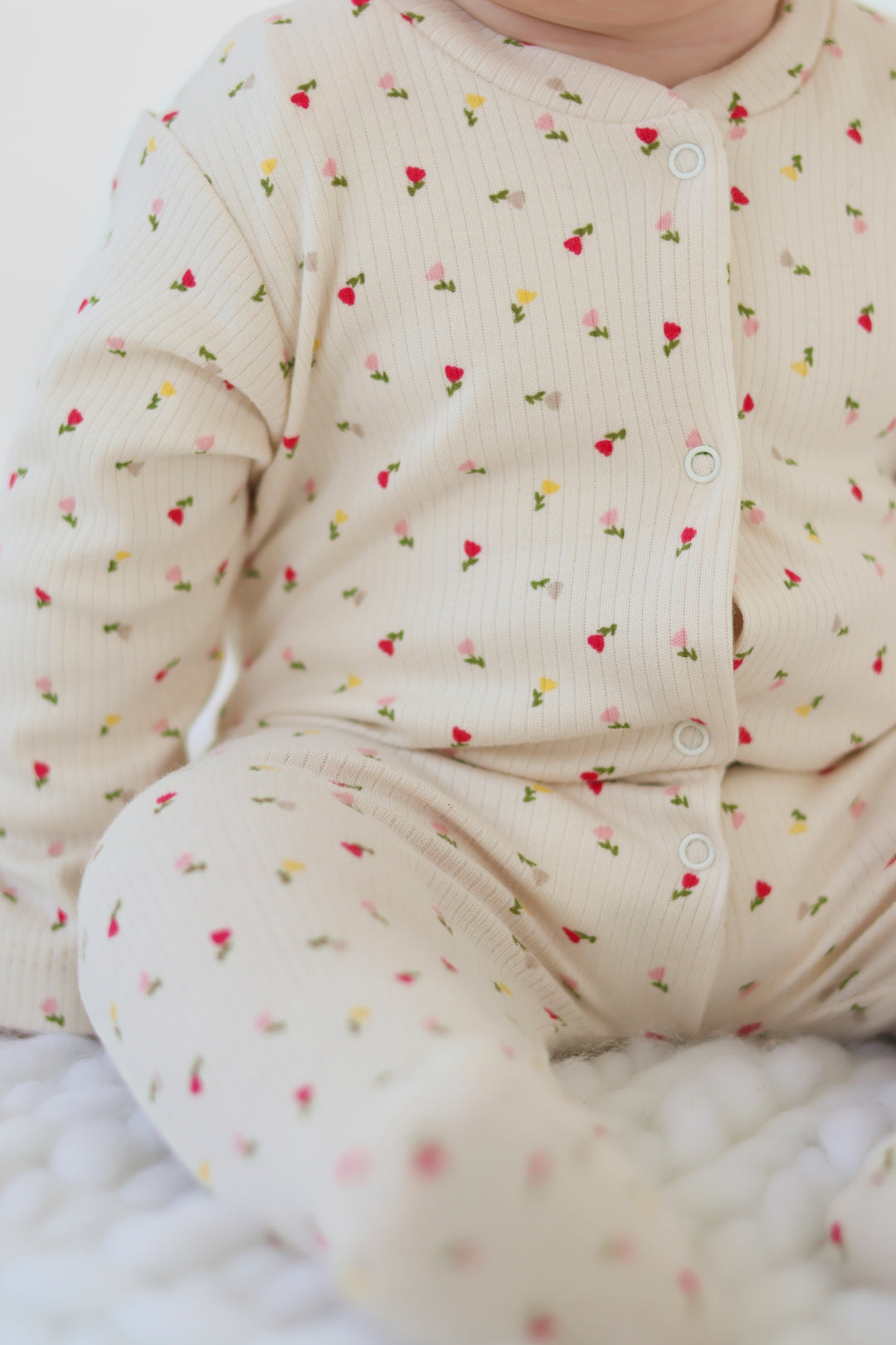 100% Cotton Tulip Ribbed Baby Grow