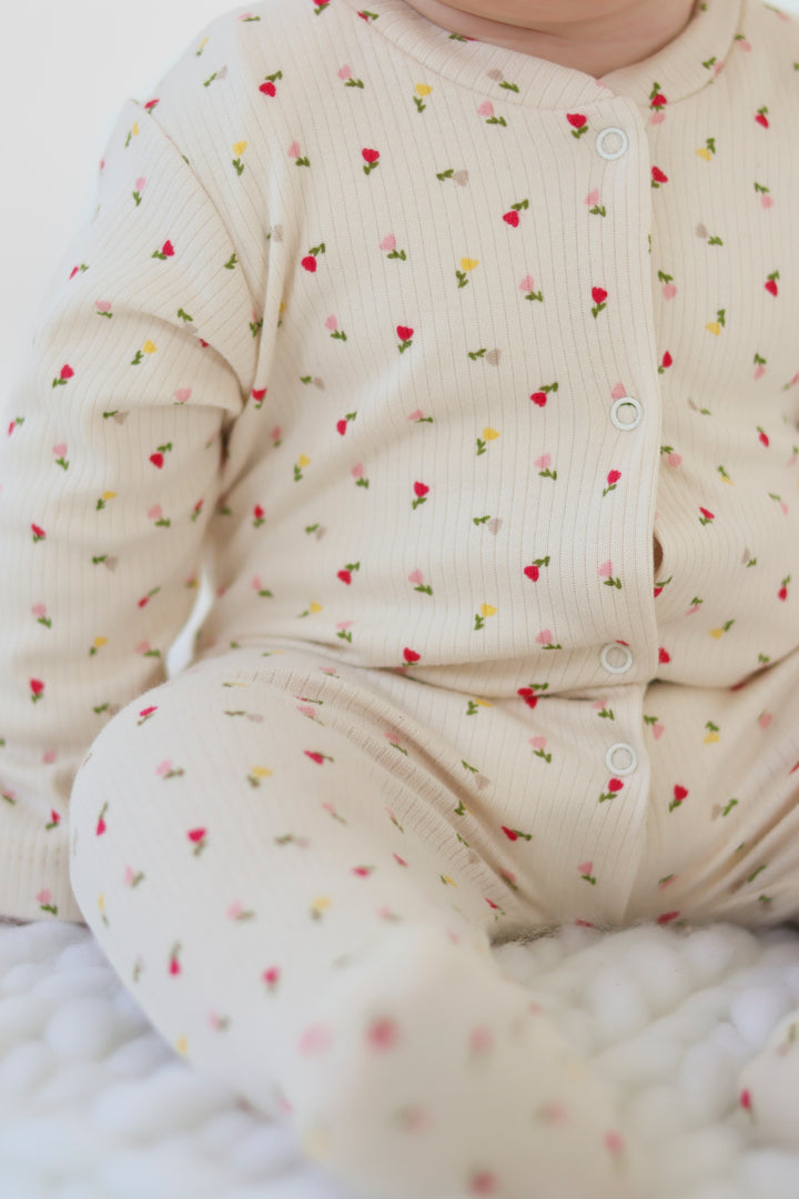 100% Cotton Tulip Ribbed Baby Grow