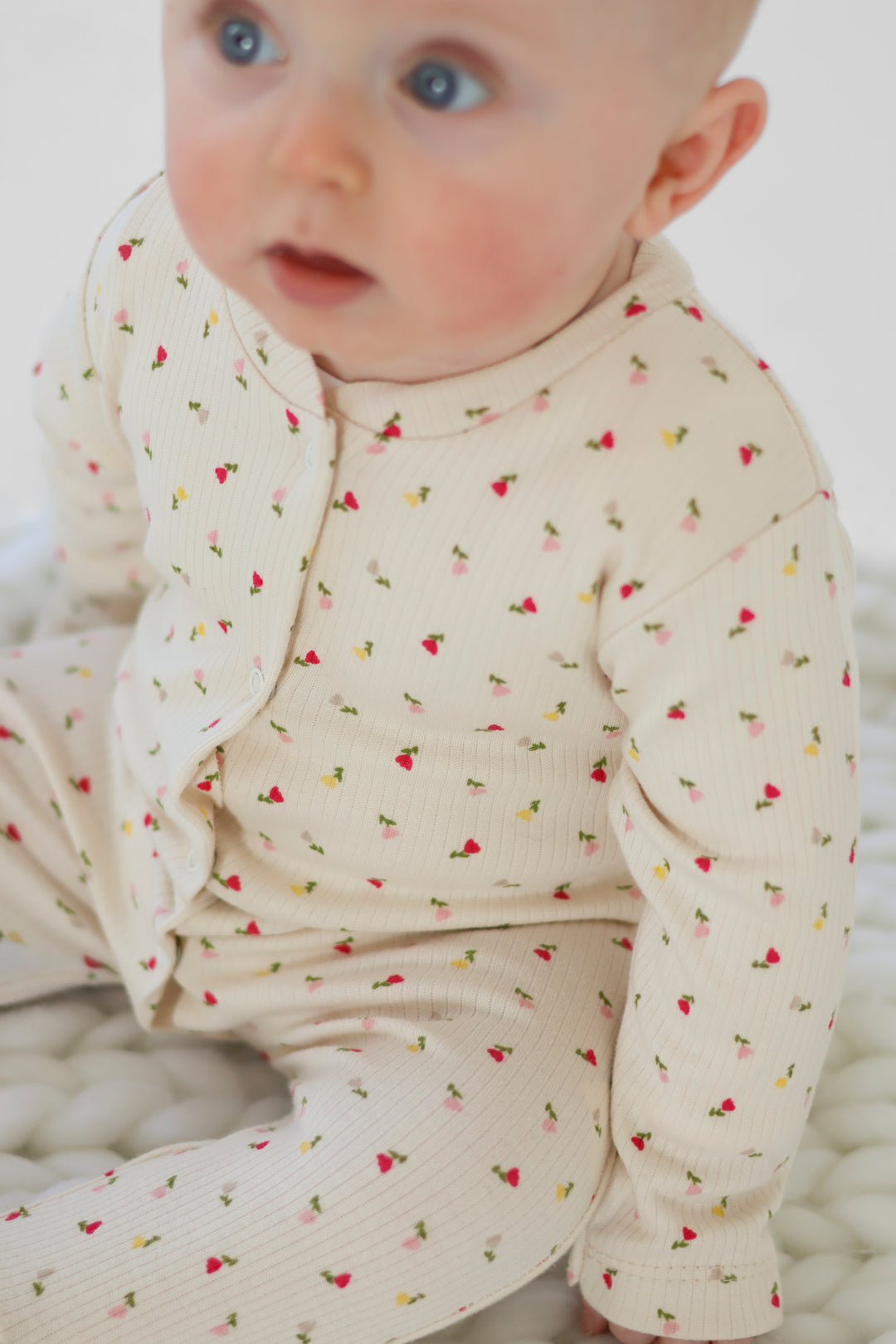 100% Cotton Tulip Ribbed Baby Grow