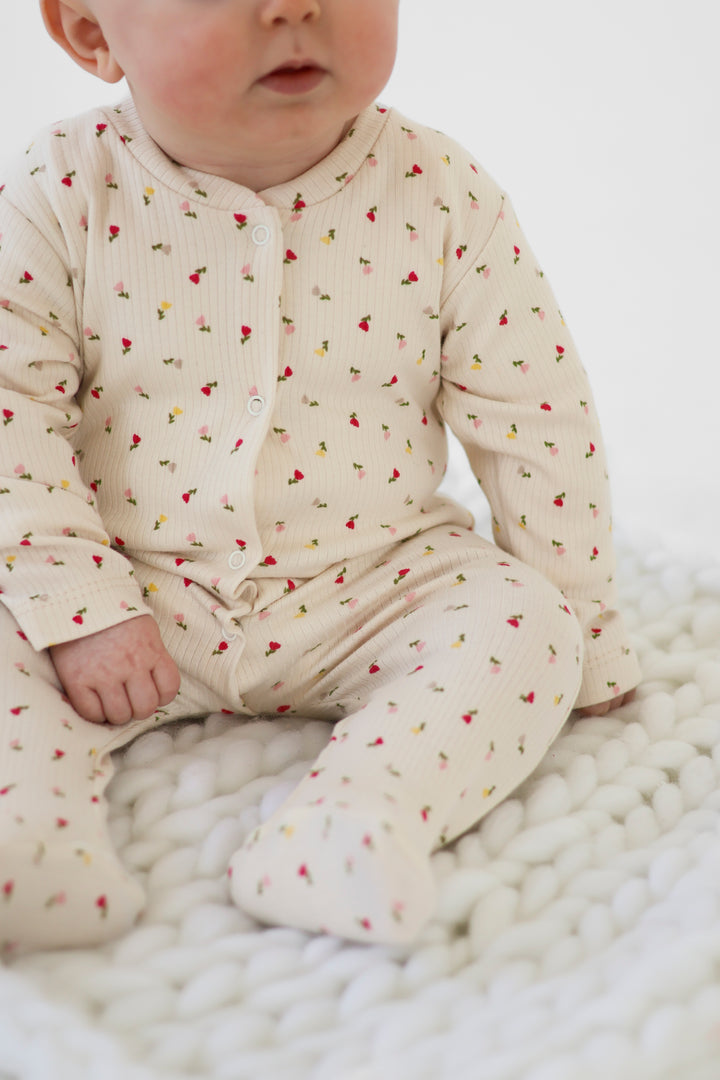 100% Cotton Tulip Ribbed Baby Grow