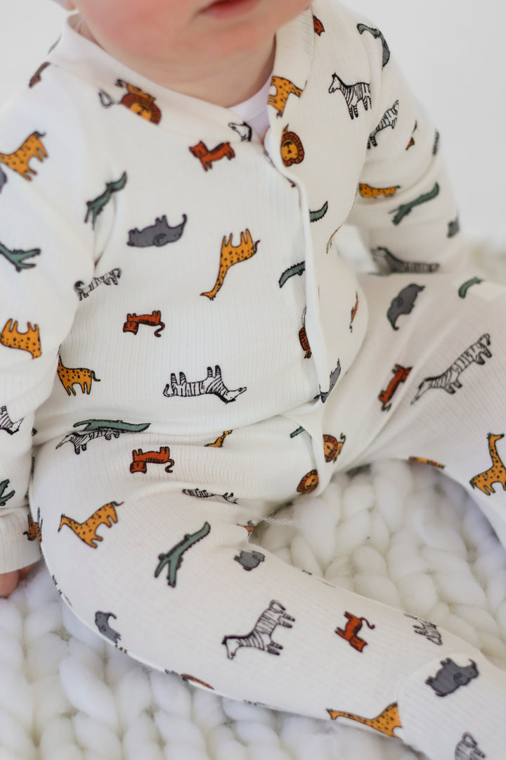 100% Cotton Animal Print baby grow