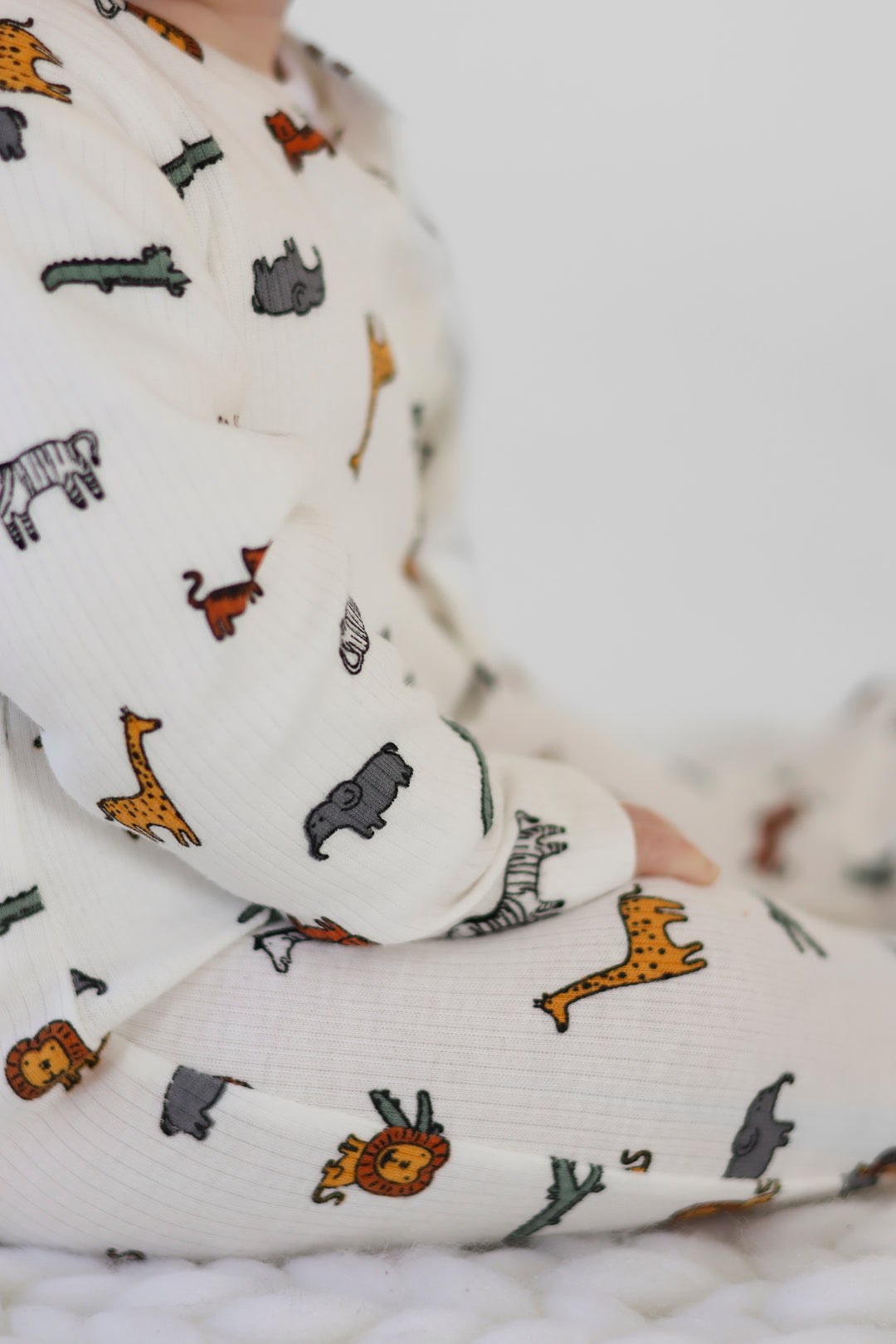 100% Cotton Animal Print baby grow