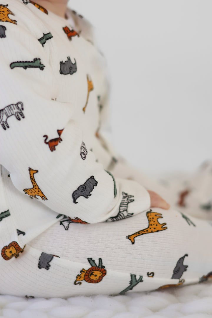 100% Cotton Animal Print baby grow