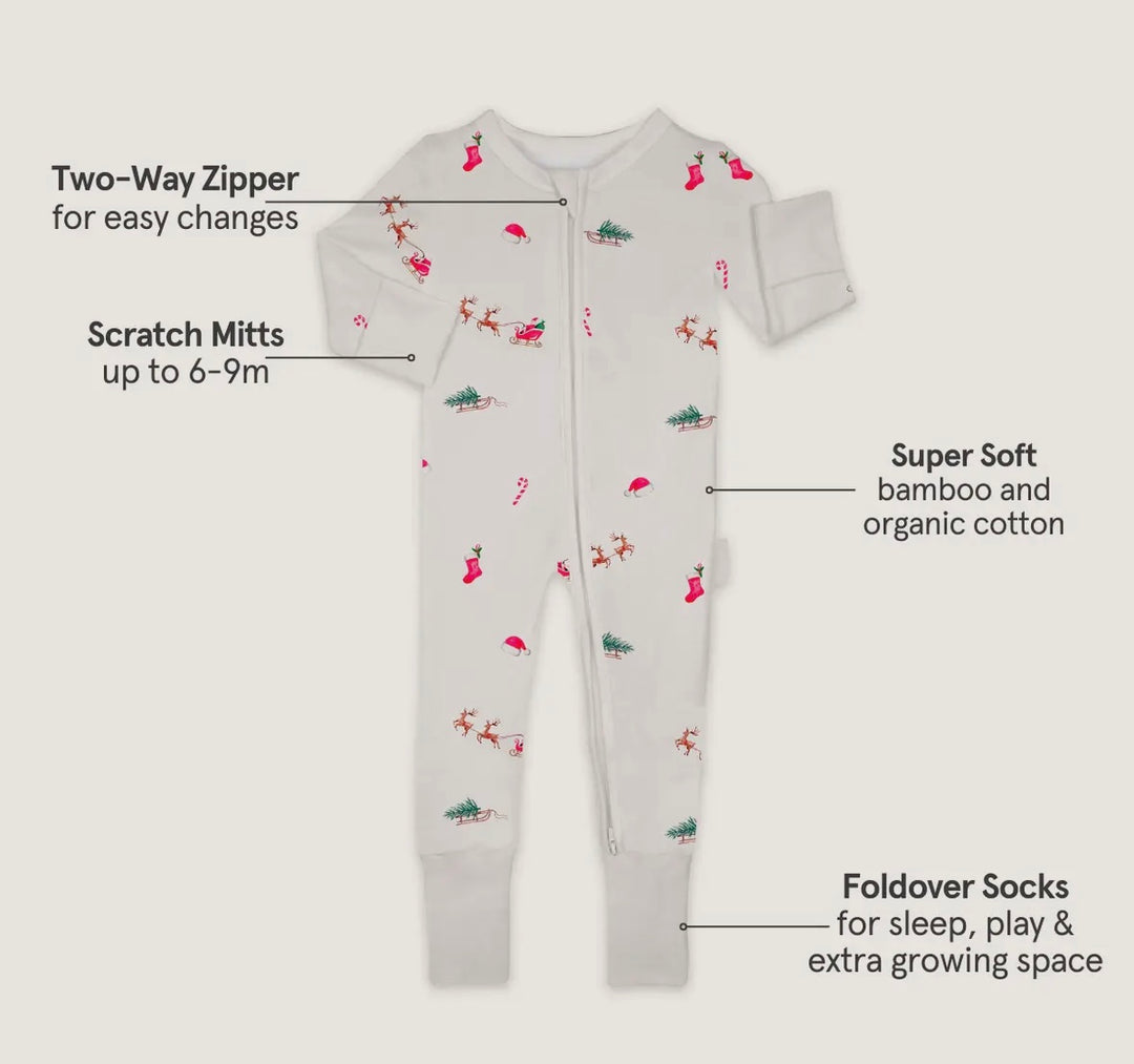 Bamboo Cotton Christmas Sleepsuit