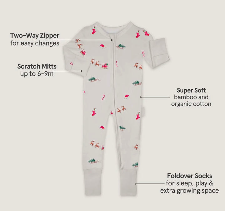 Bamboo Cotton Christmas Sleepsuit