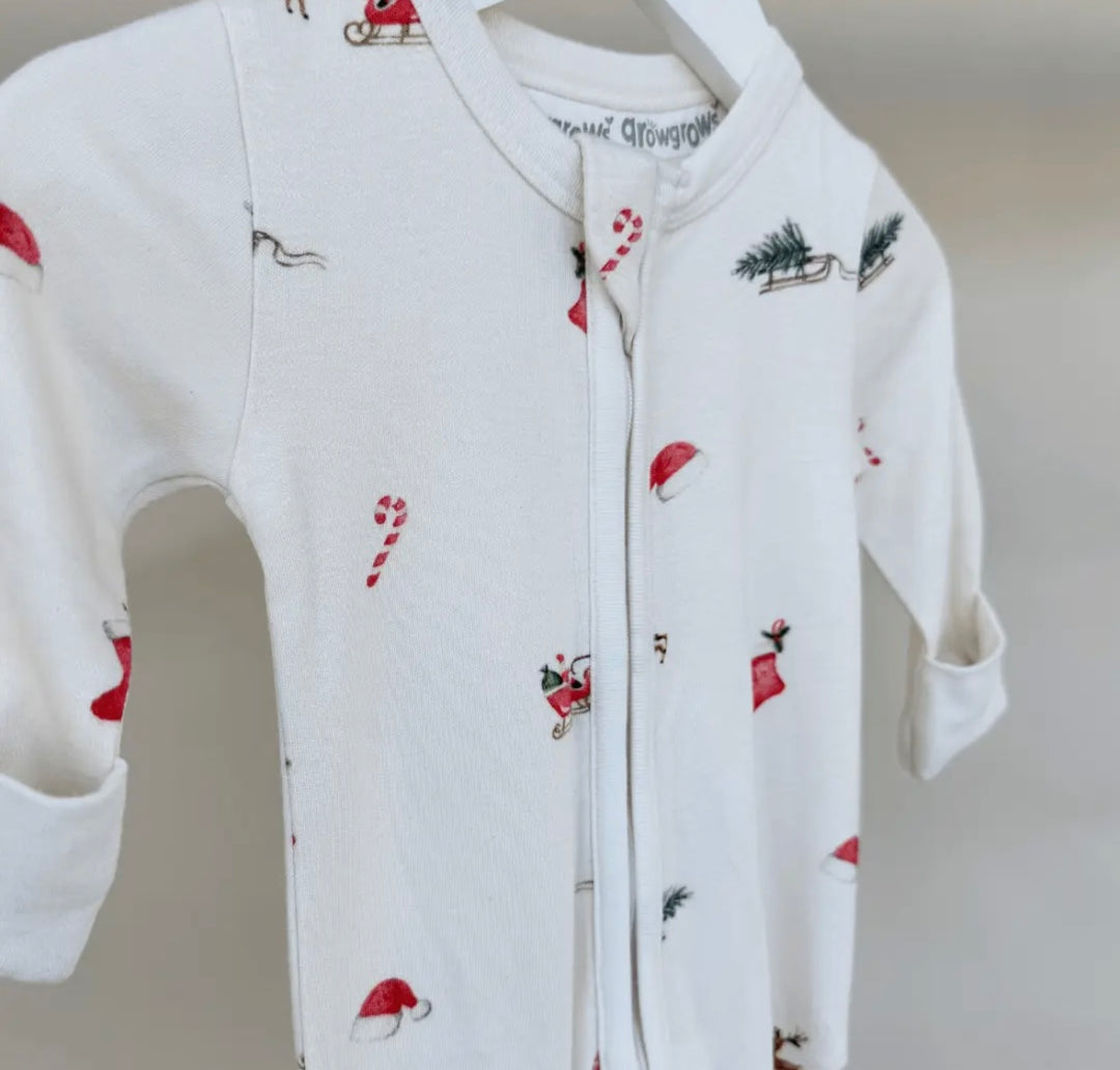 Bamboo Cotton Christmas Sleepsuit