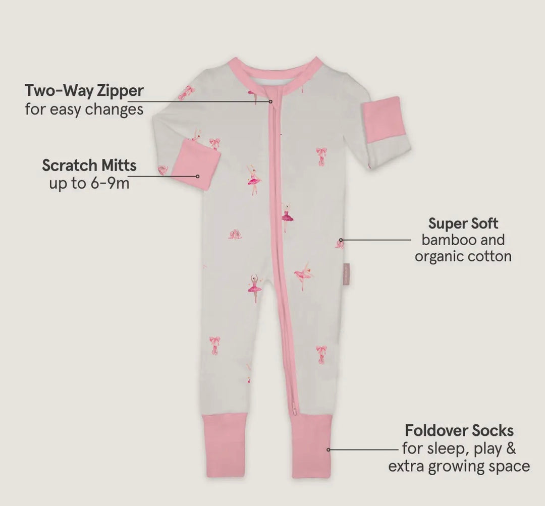 Tiny Twirls Bamboo Sleepsuit