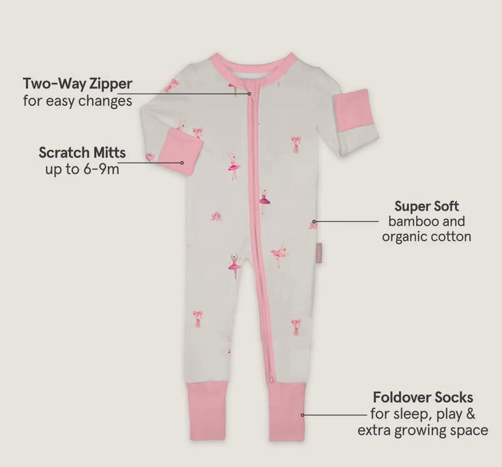 Tiny Twirls Bamboo Sleepsuit