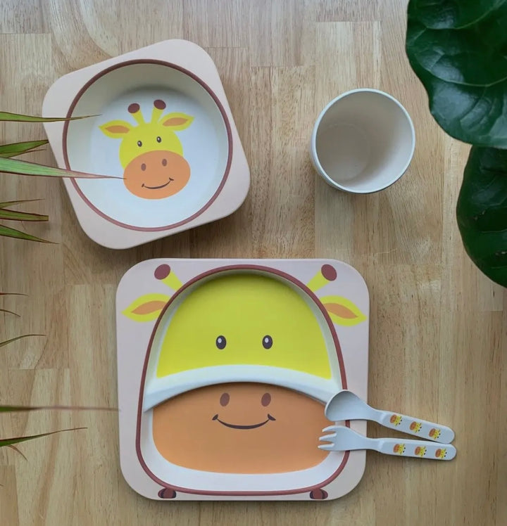 5 Piece Bamboo Dinner Set