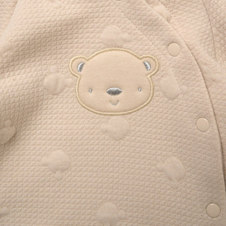 Beige Quilted Jacquard Set