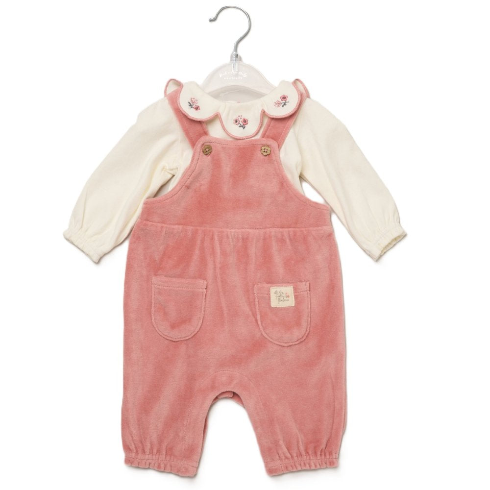 Velour Dungaree & Bodysuit