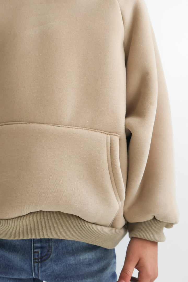 Fleece Beige Hoodie