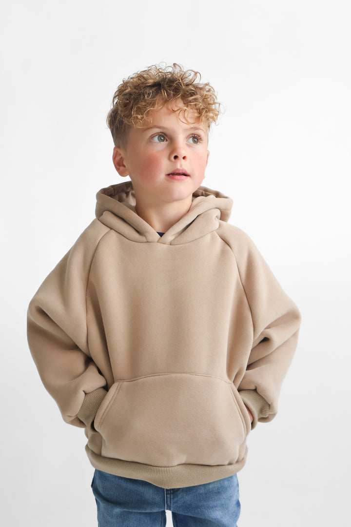 Fleece Beige Hoodie