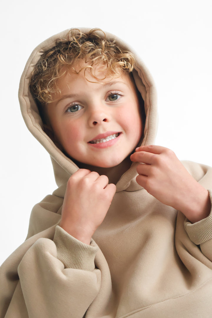 Fleece Beige Hoodie