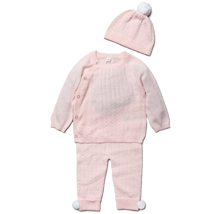 Pink Knitted 3 Piece set