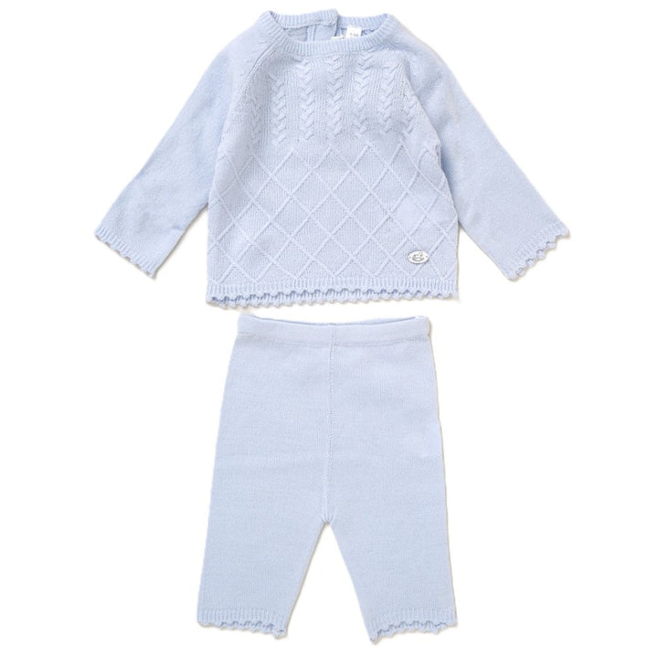 Blue Knitted Two Piece