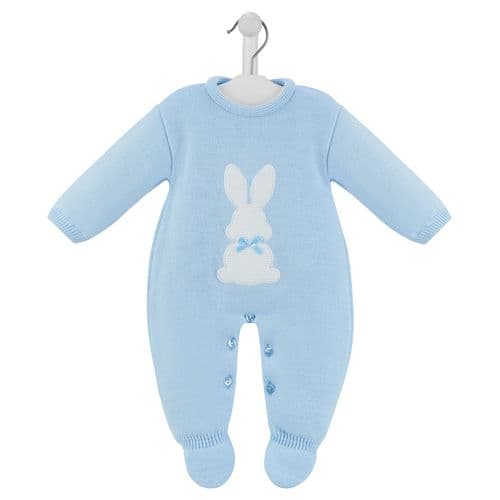 Knitted Blue Bunny Baby grow