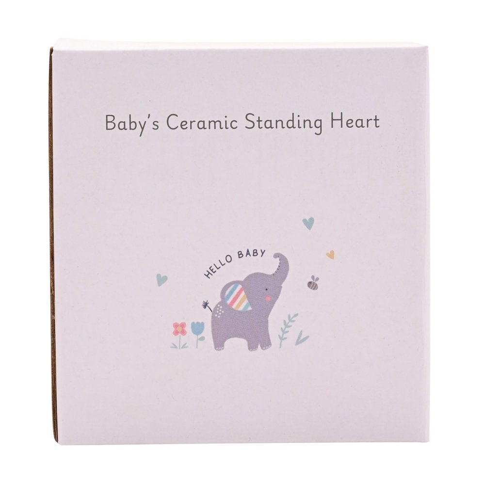 Hello Baby Boy Boy Ceramic Heart