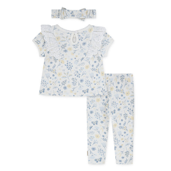 Blue Floral Girls 3 piece set