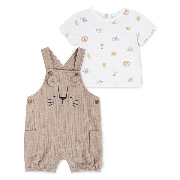 Lion Summer Dungaree Set